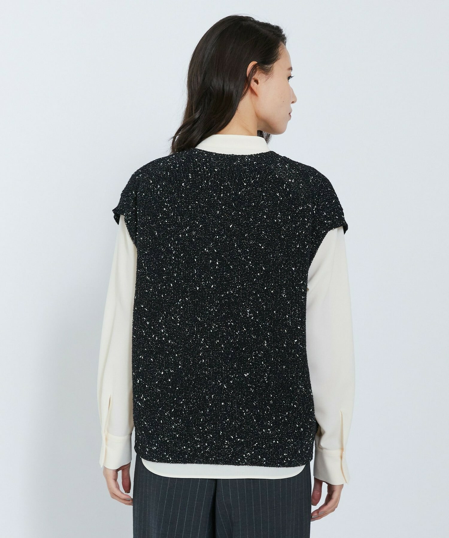 【L'EQUIPE】ラメノットニットジレ 詳細画像 ブラック 11