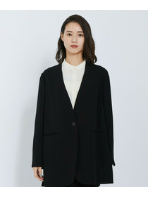 【L'EQUIPE】バックサテンノーカラージャケット 詳細画像 ブラック 6