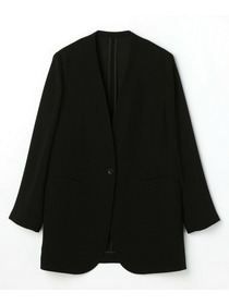 【L'EQUIPE】バックサテンノーカラージャケット 詳細画像 ブラック 9