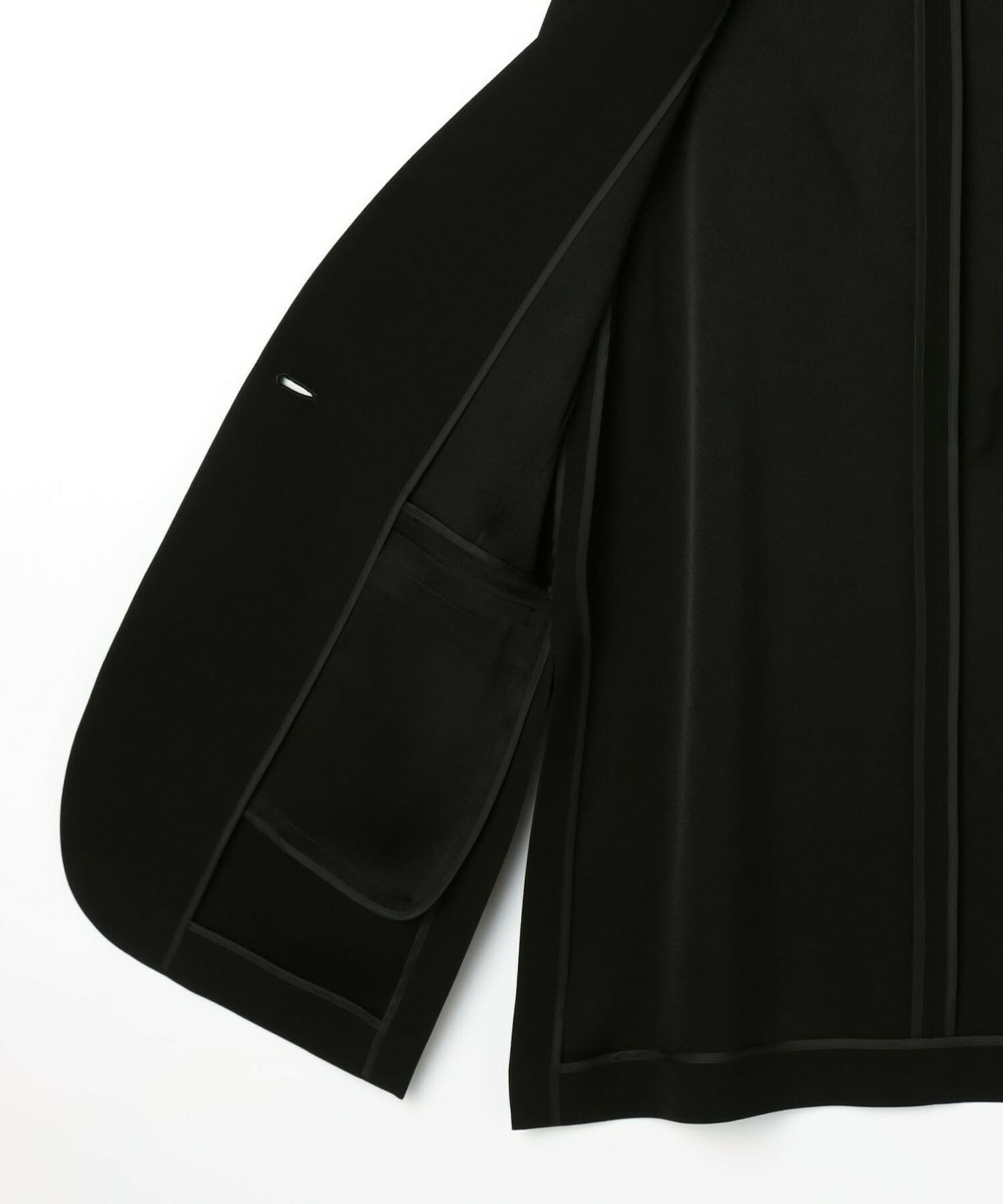 【L'EQUIPE】バックサテンノーカラージャケット 詳細画像 ブラック 14