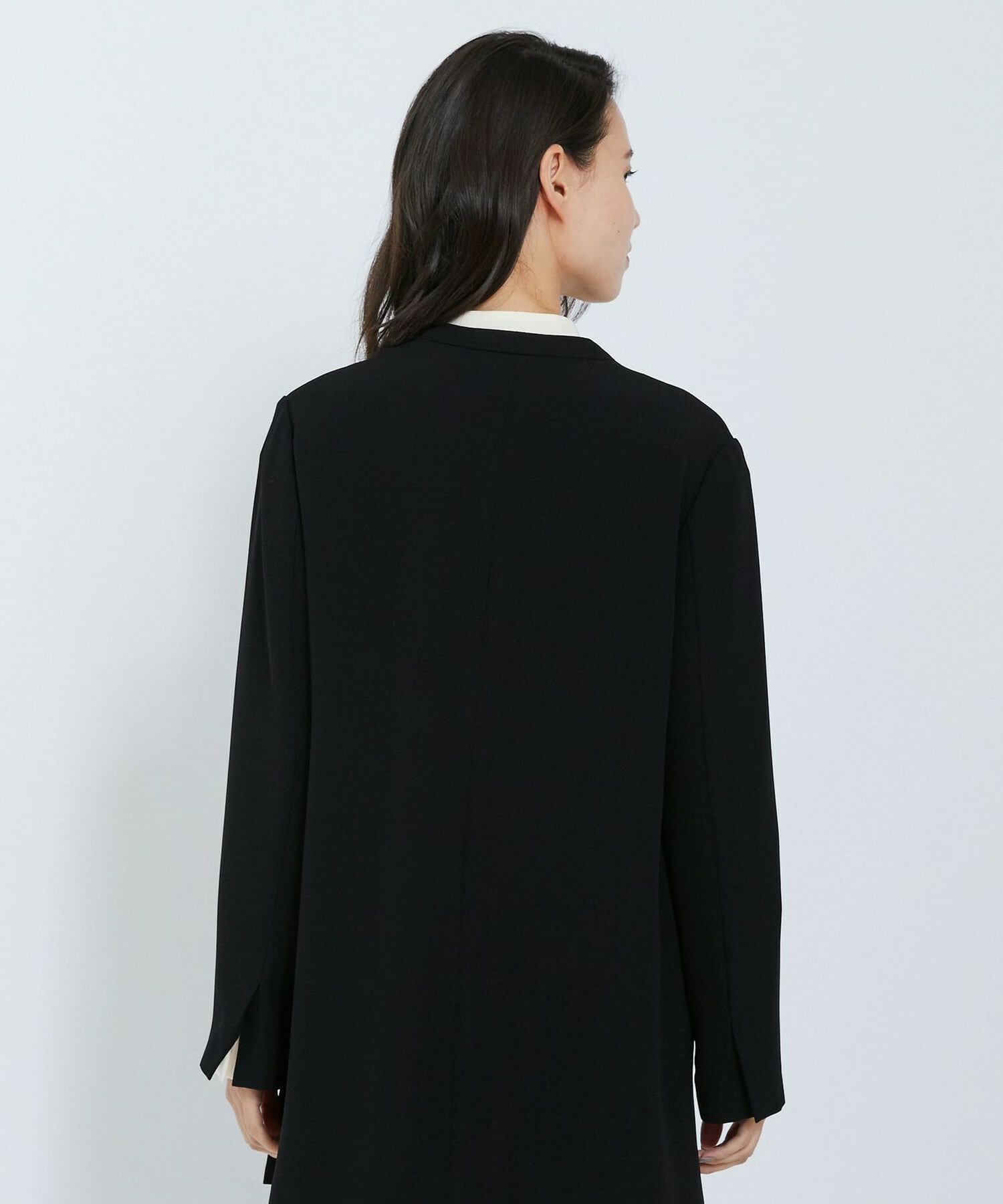 【L'EQUIPE】バックサテンノーカラージャケット 詳細画像 ブラック 8