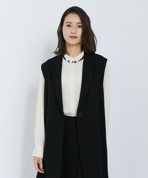 【L'EQUIPE】バックサテンテーラードカラージレ