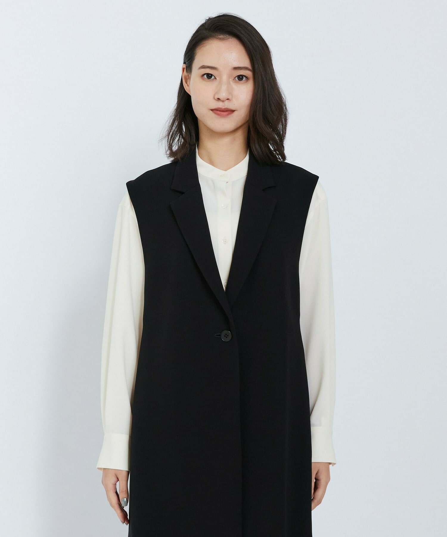 【L'EQUIPE】バックサテンテーラードカラージレ 詳細画像 ブラック 6