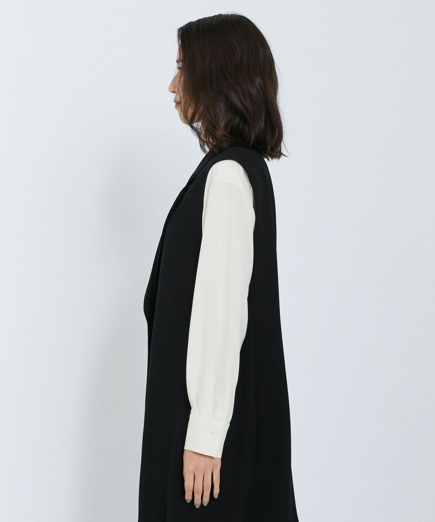 【L'EQUIPE】バックサテンテーラードカラージレ 詳細画像 ブラック 7