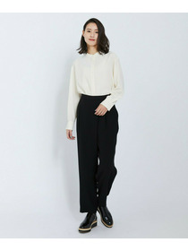 【L'EQUIPE】バックサテンラップテーパードパンツ 詳細画像 ブラック 1