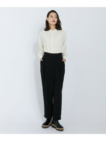 【L'EQUIPE】バックサテンラップテーパードパンツ 詳細画像 ブラック 2