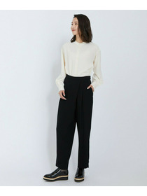 【L'EQUIPE】バックサテンラップテーパードパンツ 詳細画像 ブラック 4