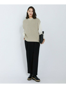 【L'EQUIPE】バックサテンラップテーパードパンツ 詳細画像 ブラック 6