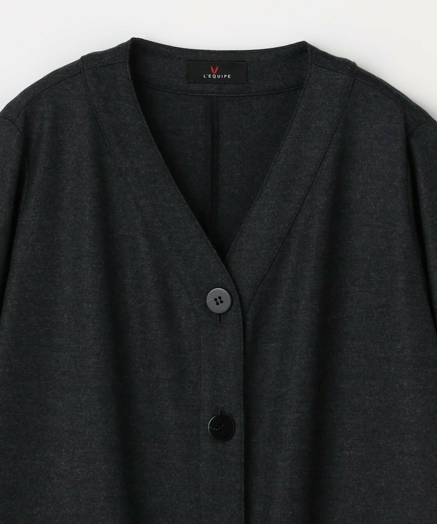 【L'EQUIPE】【Lサイズ】圧縮スムースワンピース 詳細画像 チャコールグレー 8