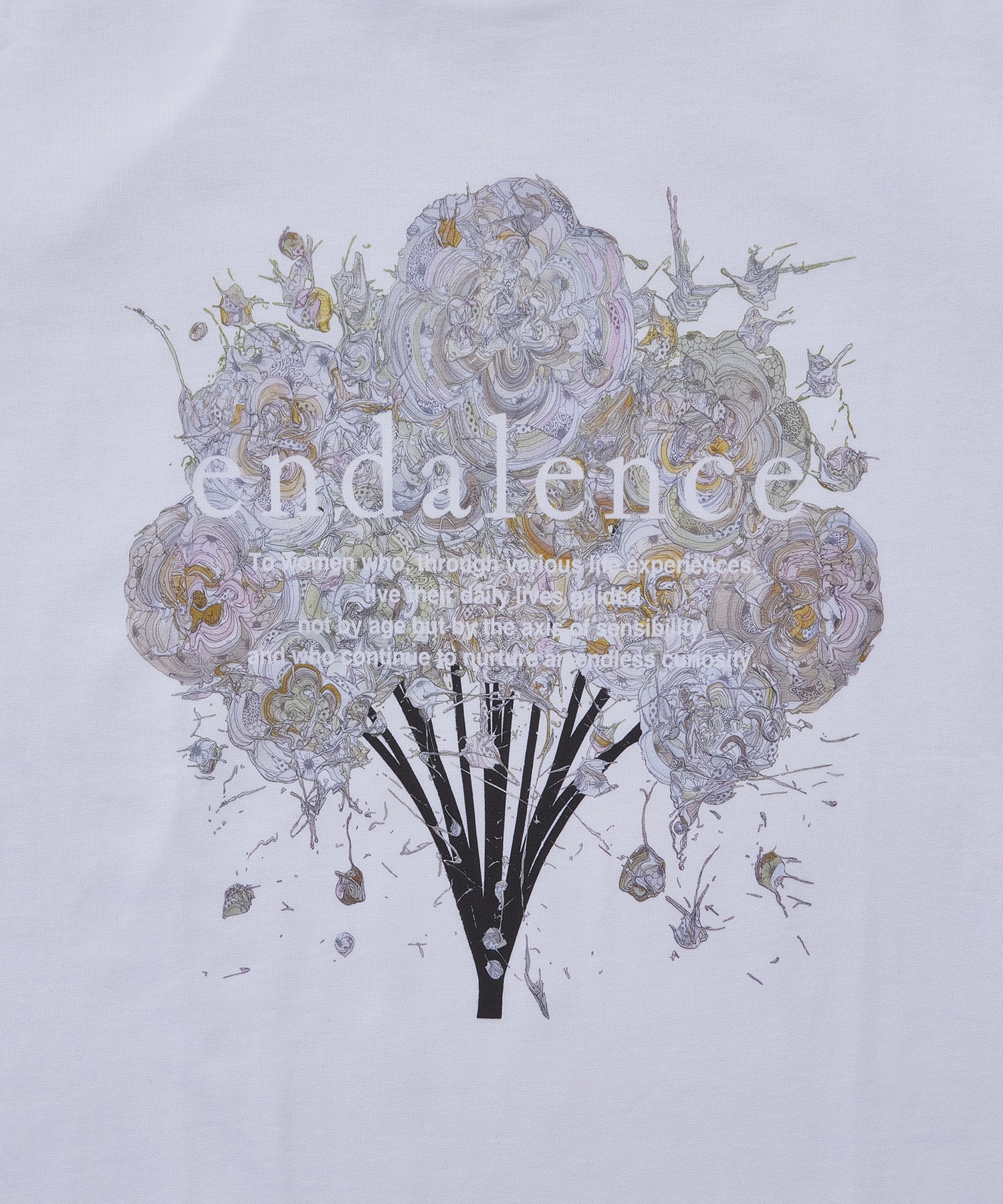 【endalence】 endalence×Yuta OkudaコラボレーションTシャツ＜ライトブーケ＞ 詳細画像 ホワイト 2