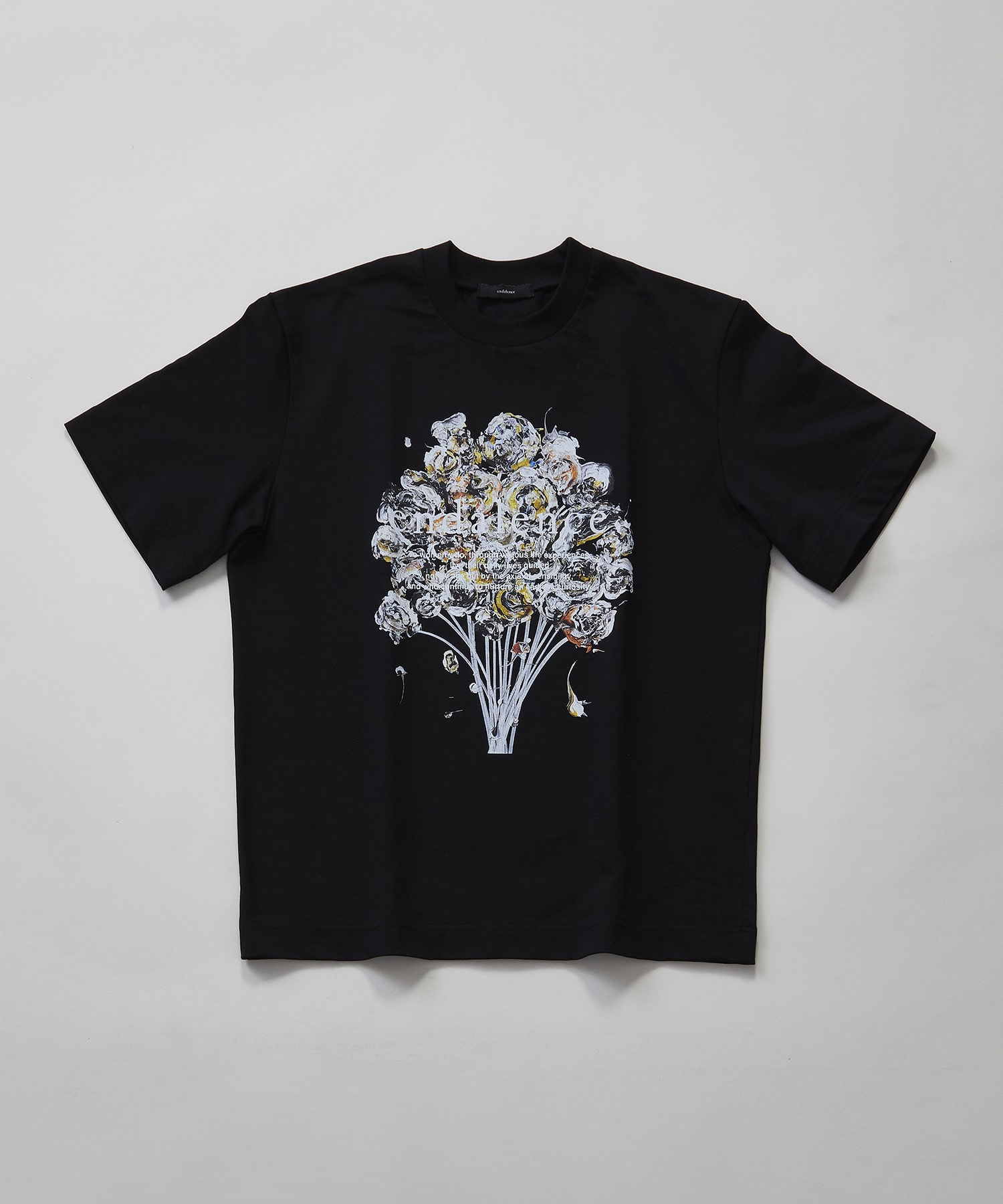 【endalence】 endalence×Yuta OkudaコラボレーションTシャツ＜ダークブーケ＞ 詳細画像 ブラック 1