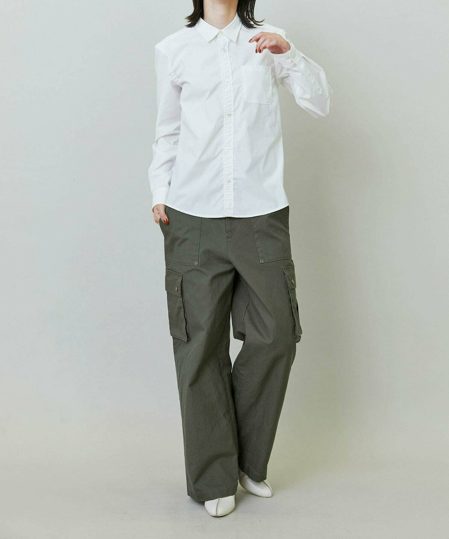 【endalence】スパンタイプライターパッカリングシャツ 詳細画像 ネイビー 1