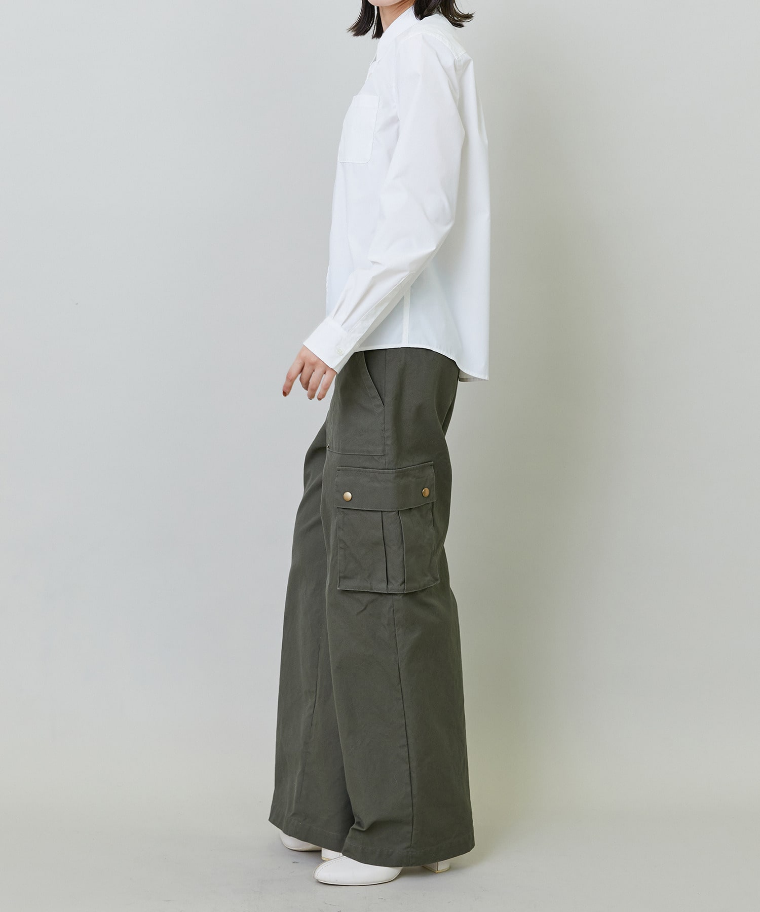 【endalence】スパンタイプライターパッカリングシャツ 詳細画像 ネイビー 4