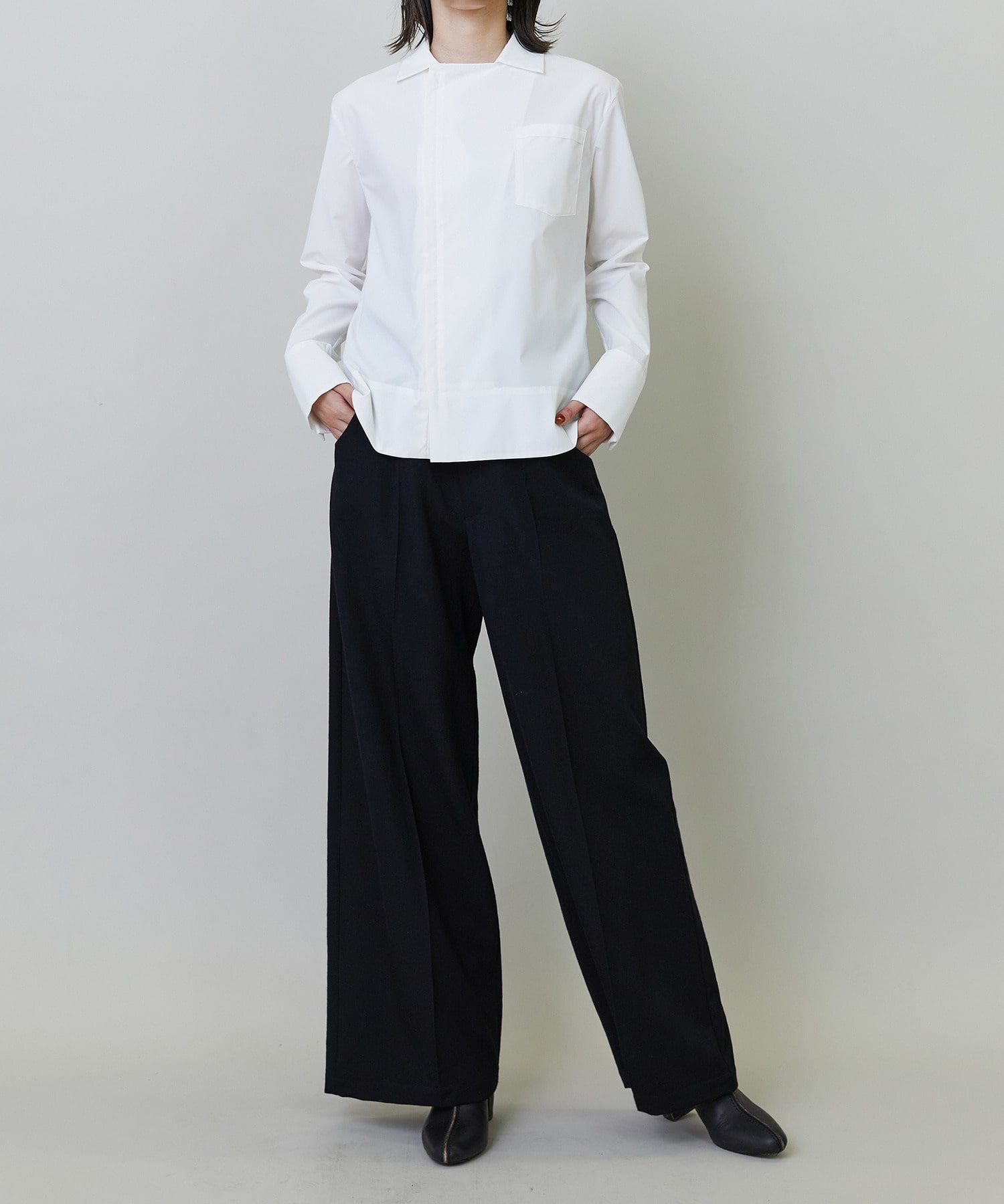 【endalence】スパンタイプライターファスナーシャツ 詳細画像 ネイビー 2