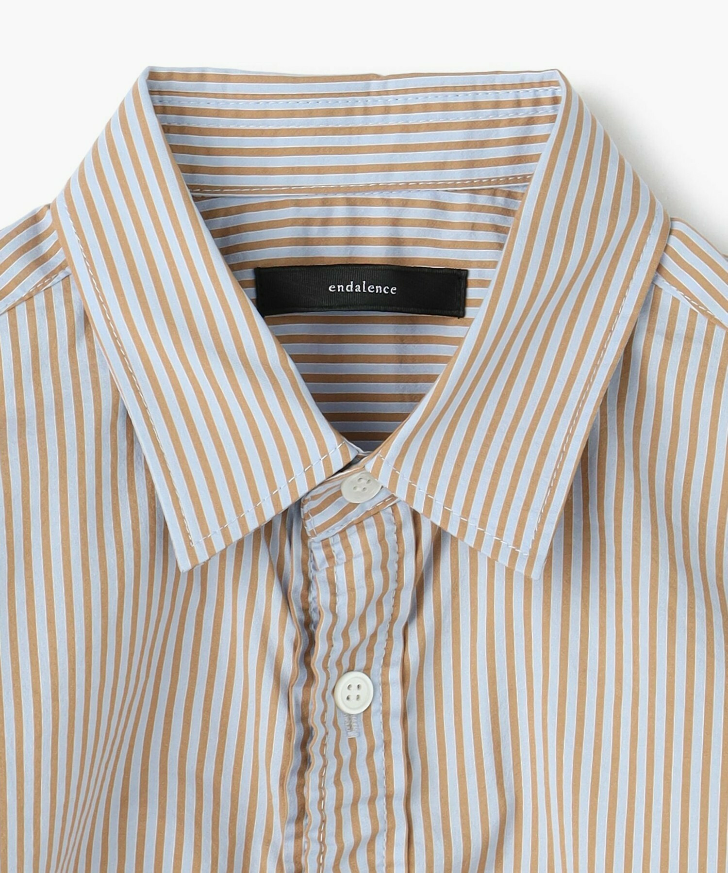 【endalence】C/Sストライプ×タイプライターパッカリングシャツ 詳細画像 ブルー系その他 2