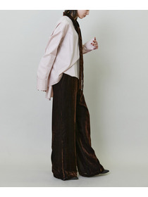 【endalence】Rコットン×ベルベットボウタイブラウス 詳細画像 ブラック 8