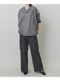 【endalence】Rコットン×シアーウールプルオーバーブラウス 詳細画像 ホワイト 13