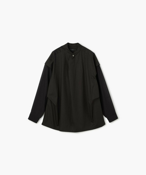 Rコットン&times;シアーウールプルオーバーブラウス 詳細画像 ブラック 1