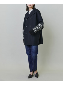 【endalence】Sメルトンノルディック柄スリーブコート 詳細画像 グリーン 11