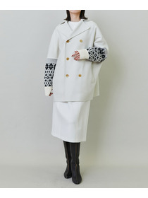 【endalence】Sメルトンノルディック柄スリーブコート 詳細画像 グリーン 21