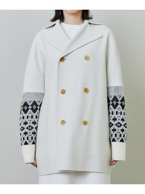 【endalence】Sメルトンノルディック柄スリーブコート 詳細画像 グリーン 23