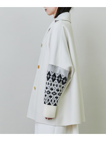 【endalence】Sメルトンノルディック柄スリーブコート 詳細画像 グリーン 24