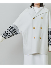 【endalence】Sメルトンノルディック柄スリーブコート 詳細画像 グリーン 26