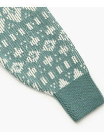 【endalence】Sメルトンノルディック柄スリーブコート 詳細画像 グリーン 31