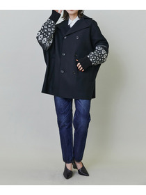 【endalence】Sメルトンノルディック柄スリーブコート 詳細画像 グリーン 8