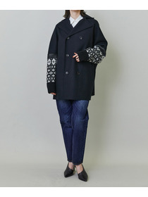 【endalence】Sメルトンノルディック柄スリーブコート 詳細画像 グリーン 9