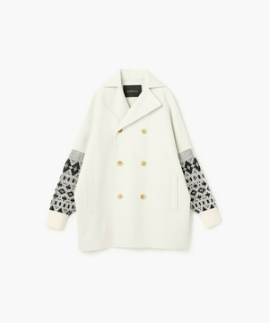 【endalence】Sメルトンノルディック柄スリーブコート 詳細画像 オフホワイト 1