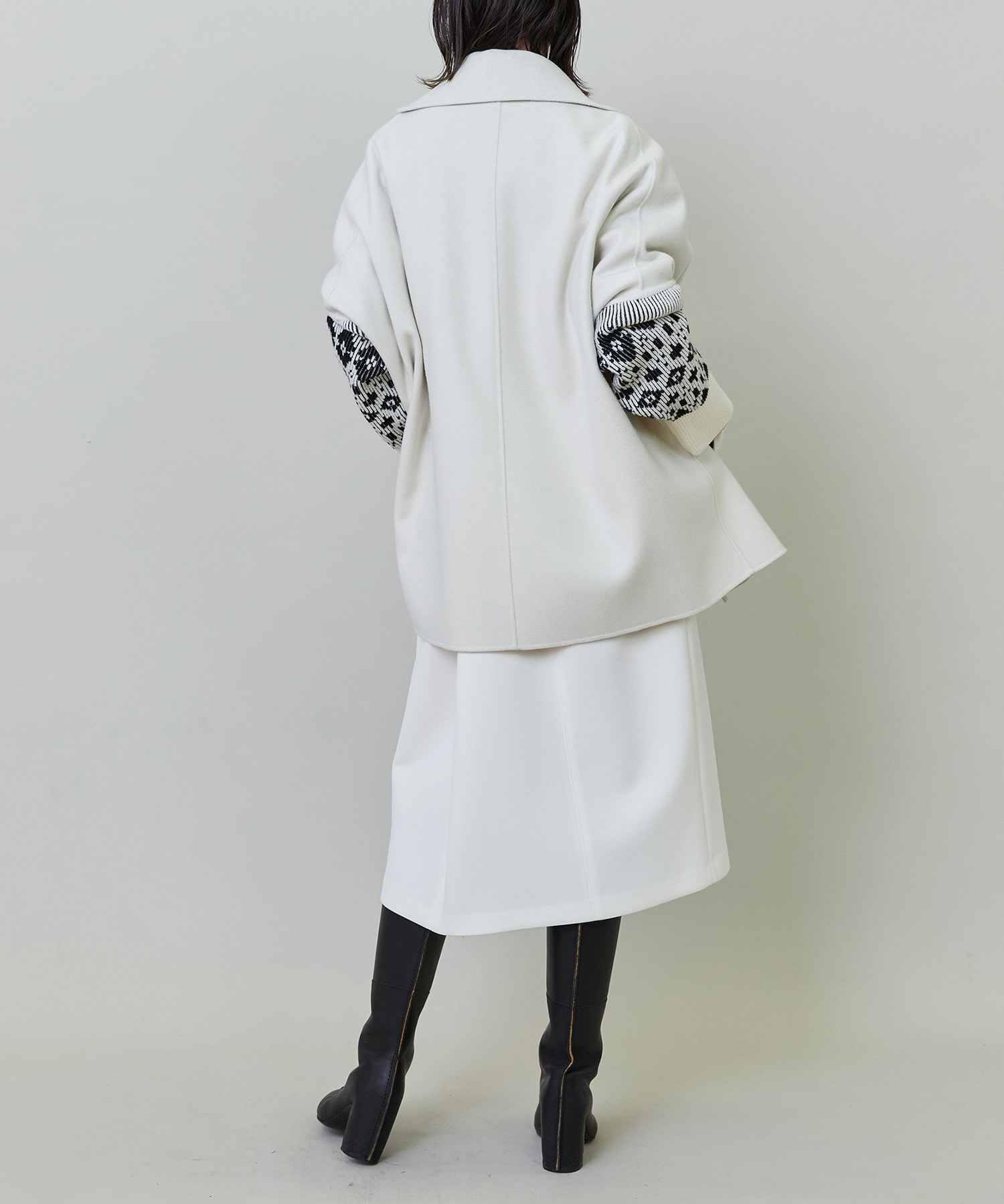 【endalence】Sメルトンノルディック柄スリーブコート 詳細画像 グリーン 22