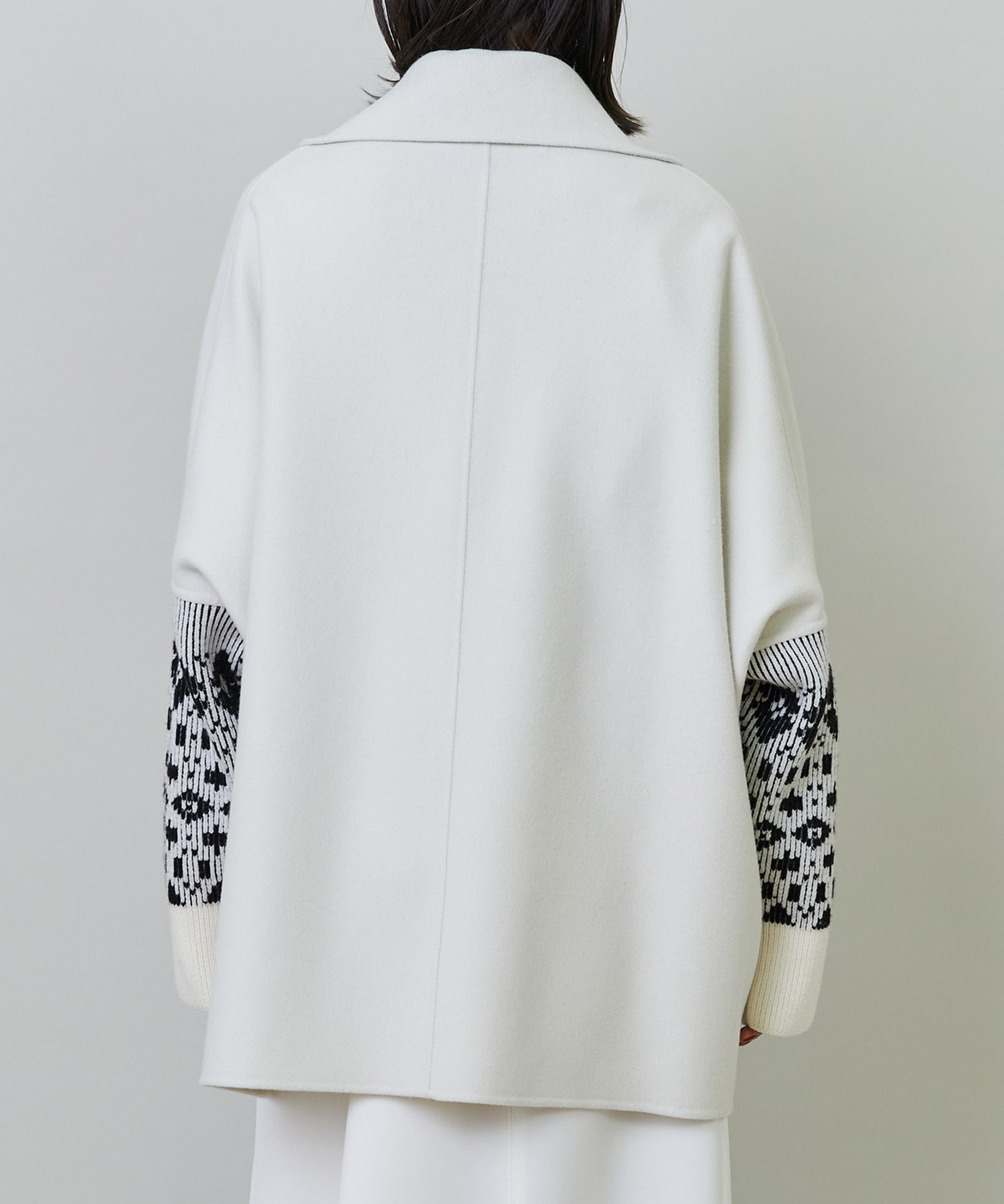 【endalence】Sメルトンノルディック柄スリーブコート 詳細画像 グリーン 25