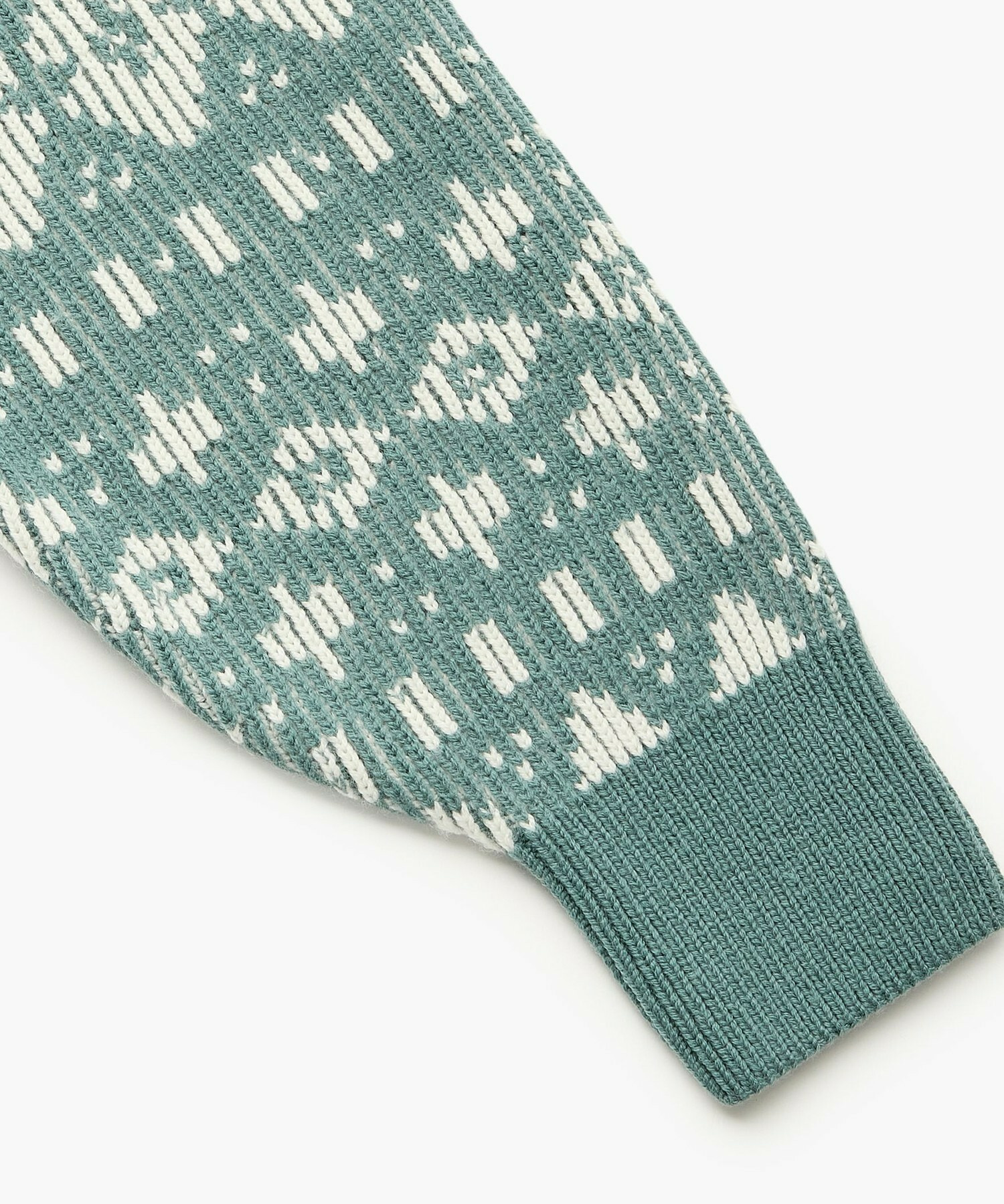 【endalence】Sメルトンノルディック柄スリーブコート 詳細画像 グリーン 31