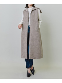 【endalence】エアリーシャギーセーラーカラーロングジレ 詳細画像 モカ 13