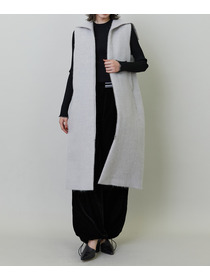 【endalence】エアリーシャギーセーラーカラーロングジレ 詳細画像 モカ 2