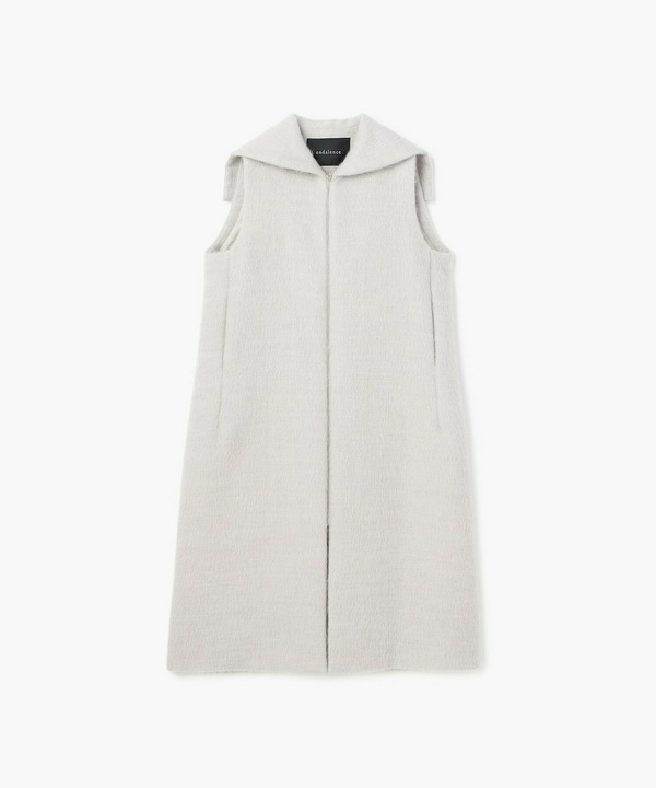 エアリーシャギーセーラーカラーロングジレ 詳細画像 グレー 1