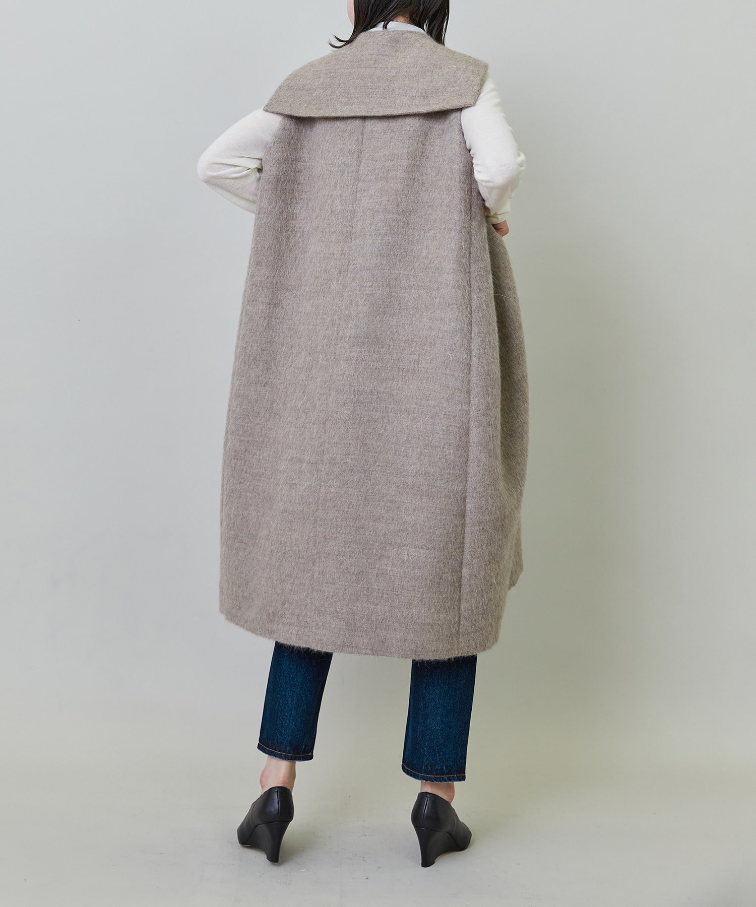 【endalence】エアリーシャギーセーラーカラーロングジレ 詳細画像 モカ 15