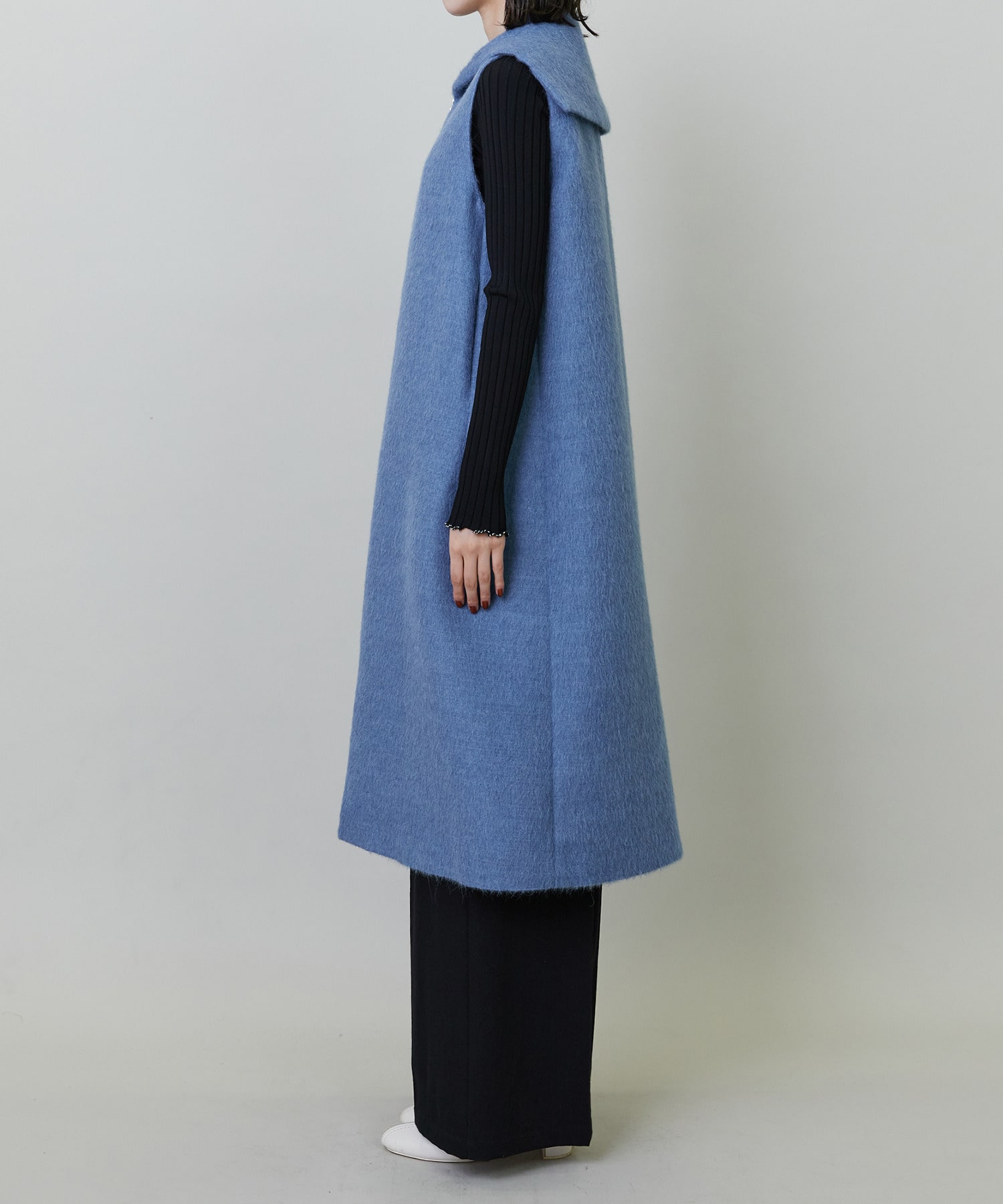 【endalence】エアリーシャギーセーラーカラーロングジレ 詳細画像 モカ 23