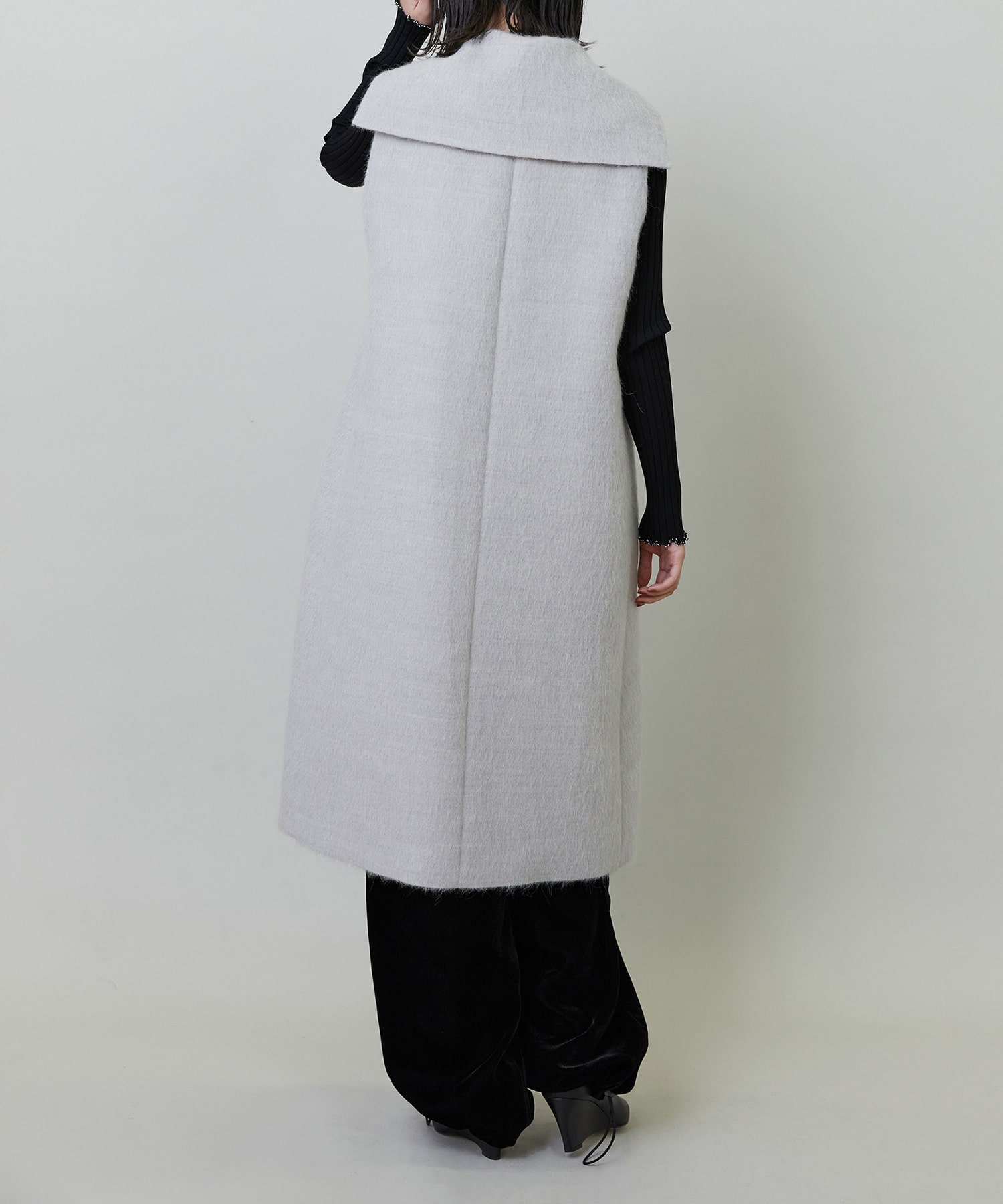 【endalence】エアリーシャギーセーラーカラーロングジレ 詳細画像 モカ 5