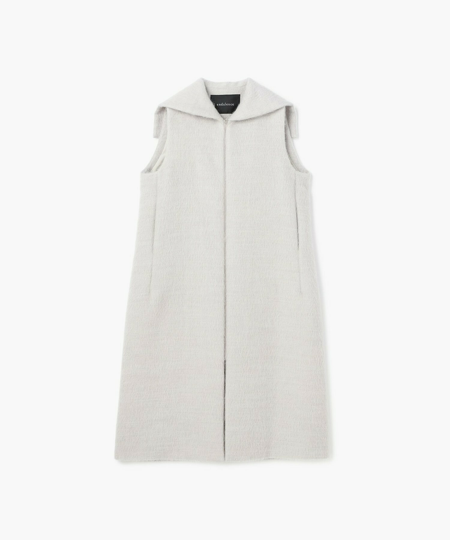 【endalence】エアリーシャギーセーラーカラーロングジレ 詳細画像 グレー 1