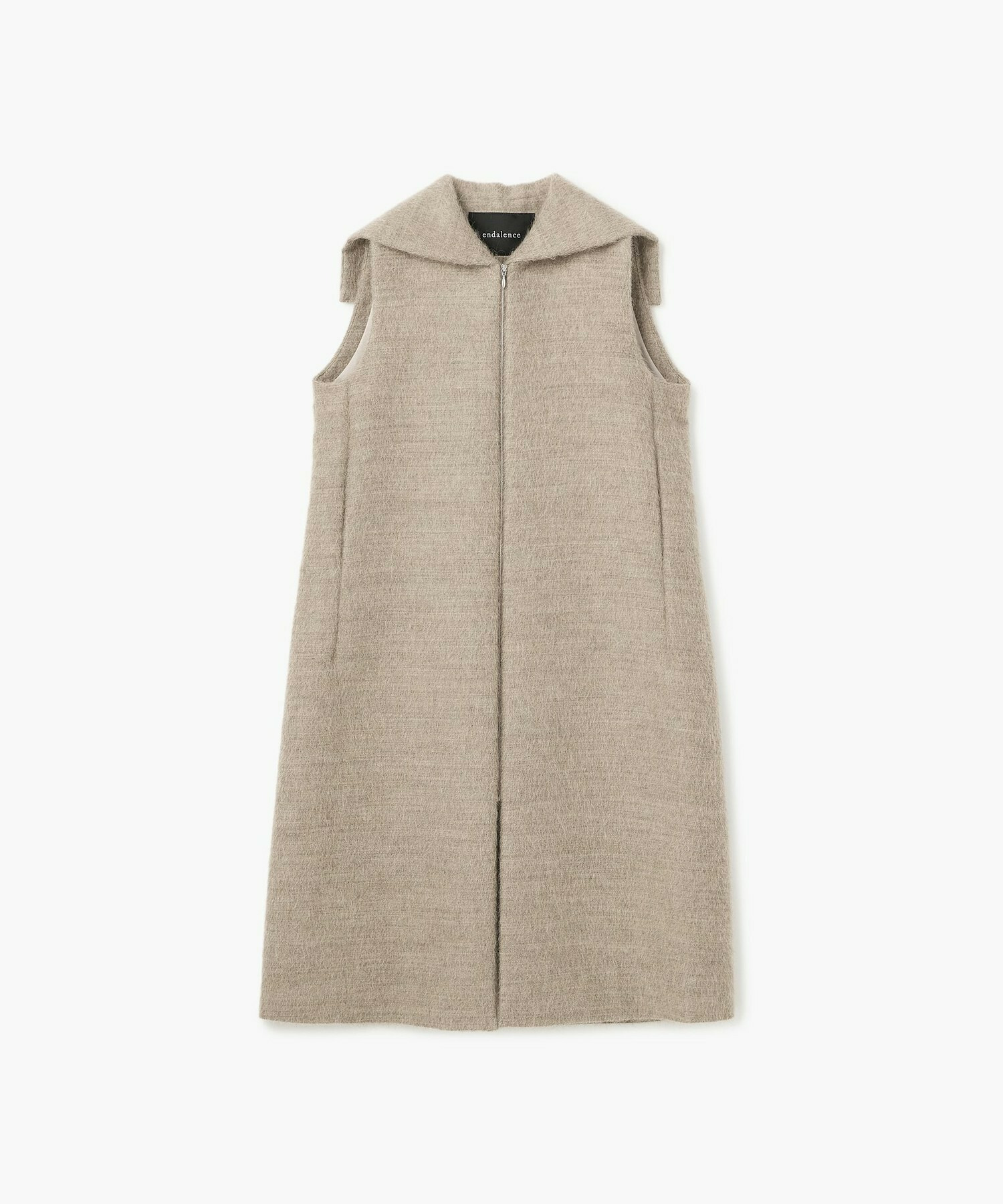 【endalence】エアリーシャギーセーラーカラーロングジレ 詳細画像 モカ 1