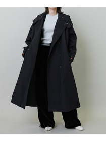 【endalence】リサイクルタフタロングコート 詳細画像 ブラック 19