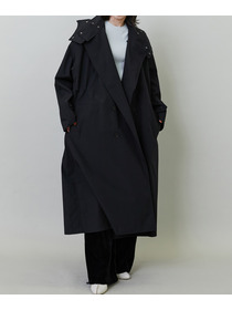 【endalence】リサイクルタフタロングコート 詳細画像 ブラック 20