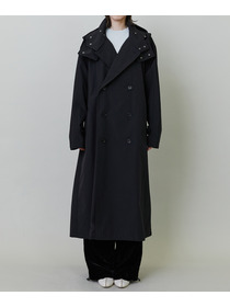 【endalence】リサイクルタフタロングコート 詳細画像 ブラック 31