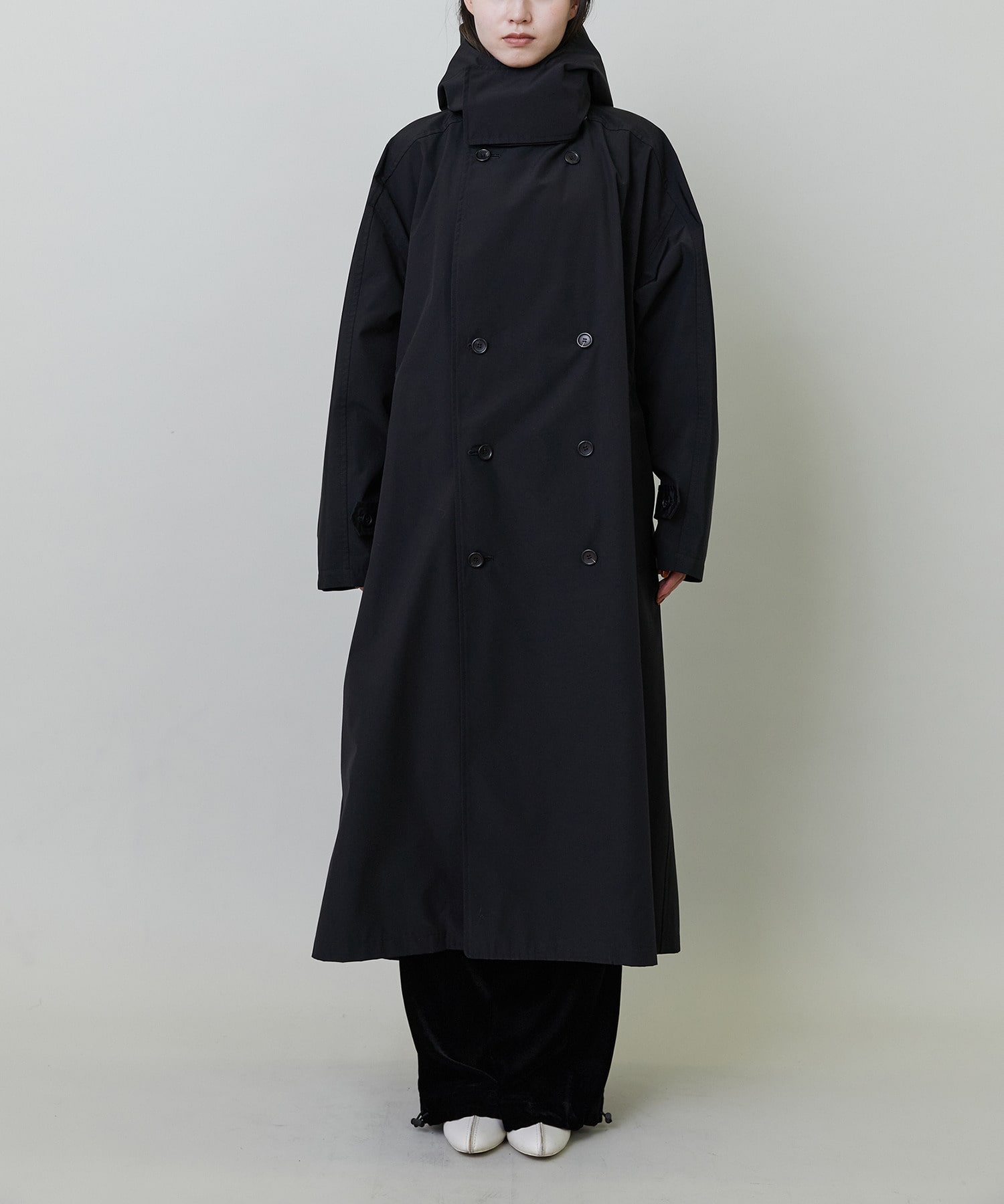 【endalence】リサイクルタフタロングコート 詳細画像 ブラック 23