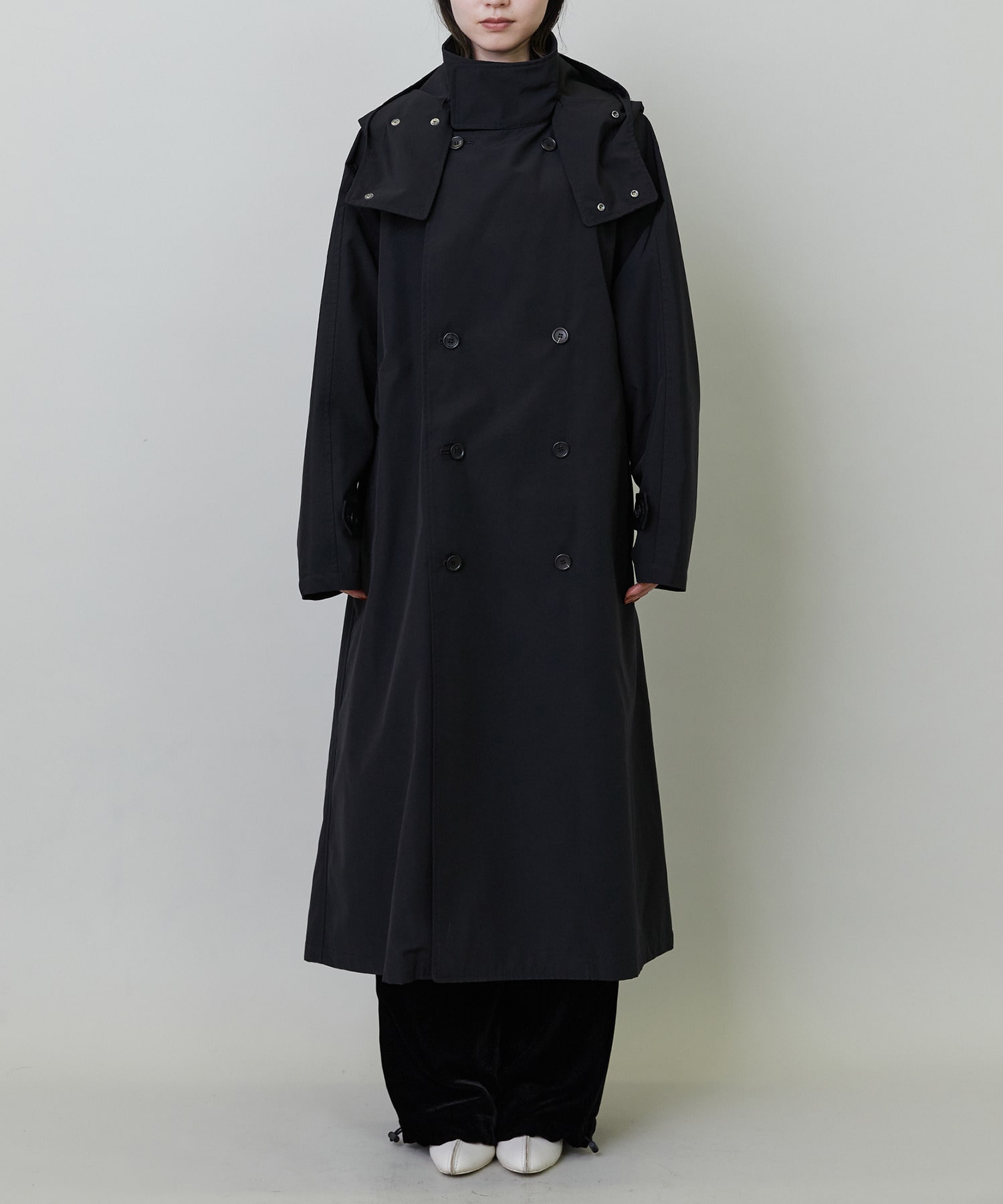 【endalence】リサイクルタフタロングコート 詳細画像 ブラック 26