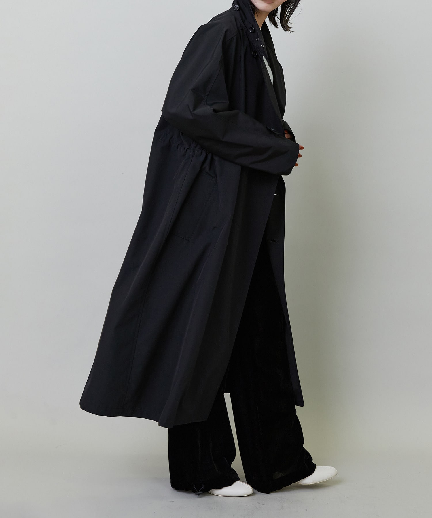 【endalence】リサイクルタフタロングコート 詳細画像 ブラック 27