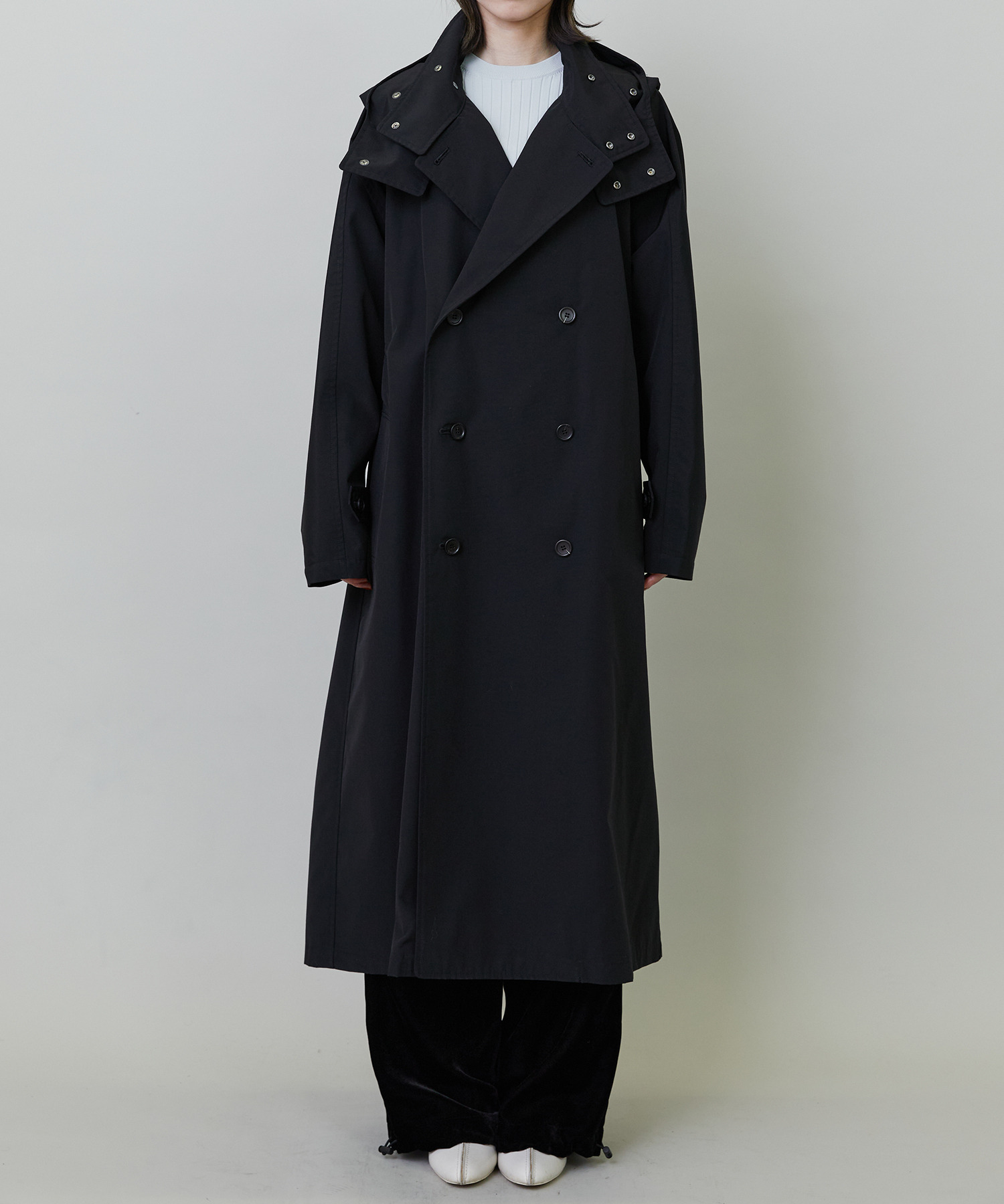 【endalence】リサイクルタフタロングコート 詳細画像 ブラック 31