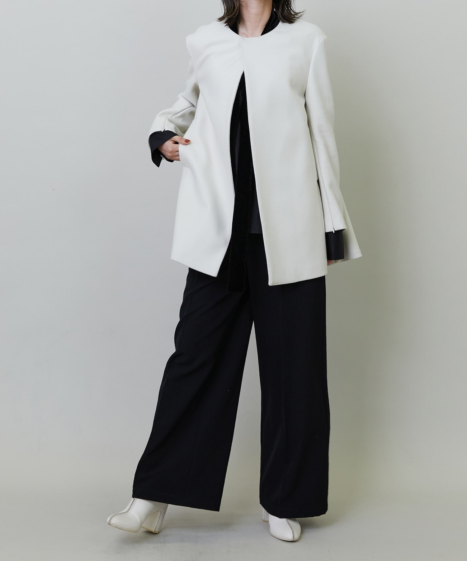 【endalence】Sメルトンロングジャケット 詳細画像 ブラック 4